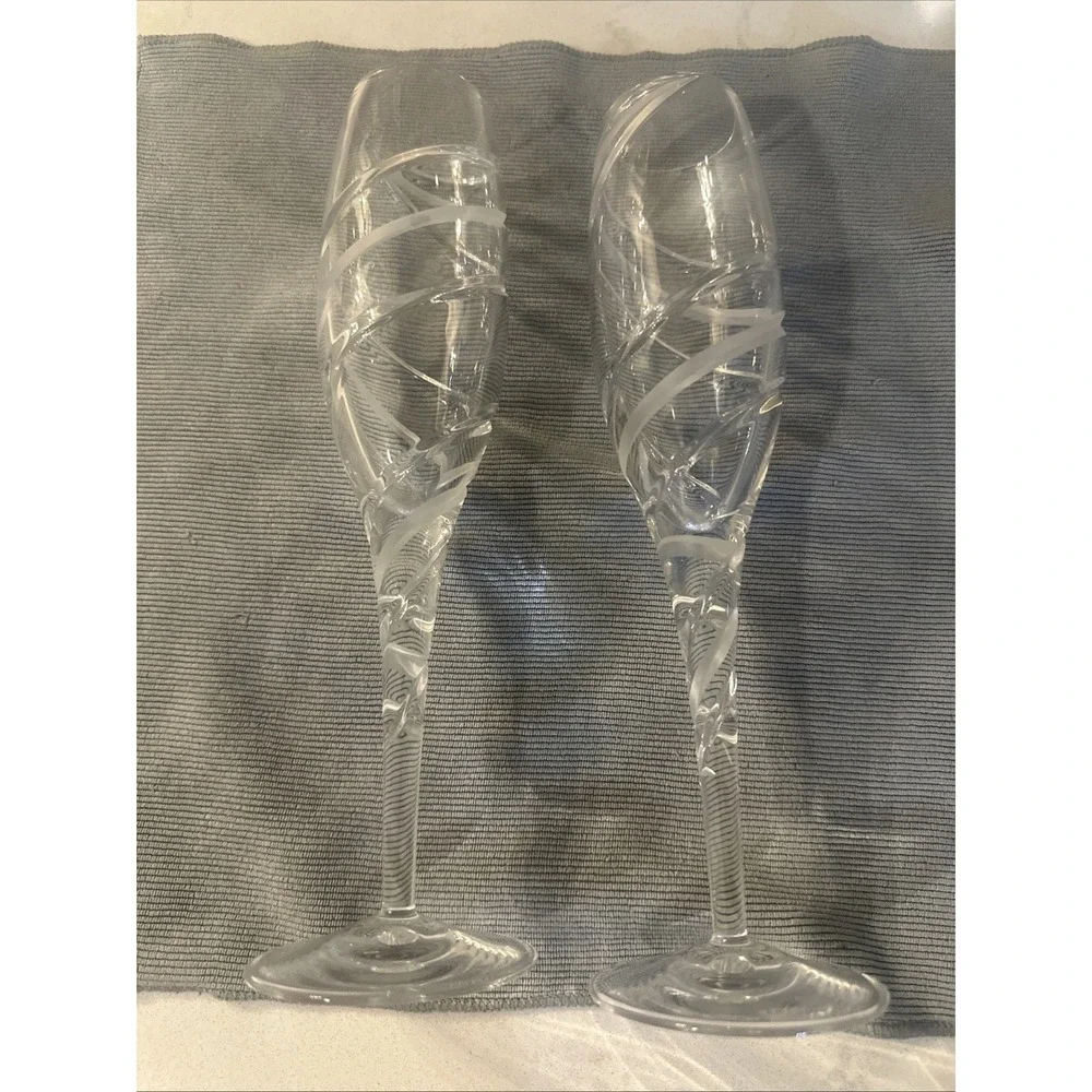 ROGASKA ODYSSEY CHAMPAGNE FLUTES, Cut Lead Crystal, 10